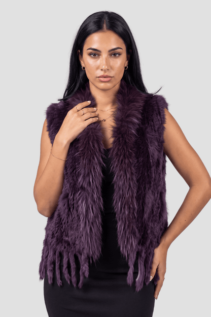 Gilet fourrure femme violet Héritage fourrure