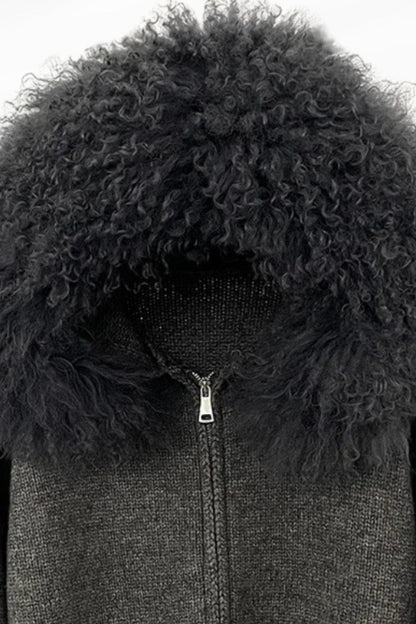 Gilet fourrure mouton gris Héritage fourrure
