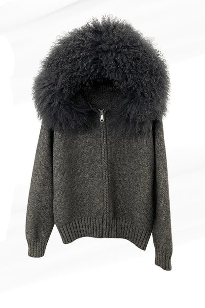 Gilet fourrure mouton gris Héritage fourrure