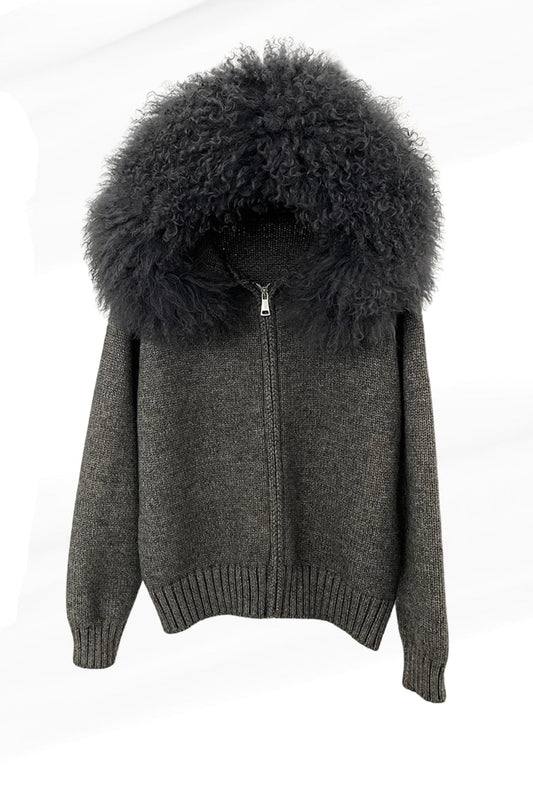 Gilet fourrure mouton gris Héritage fourrure