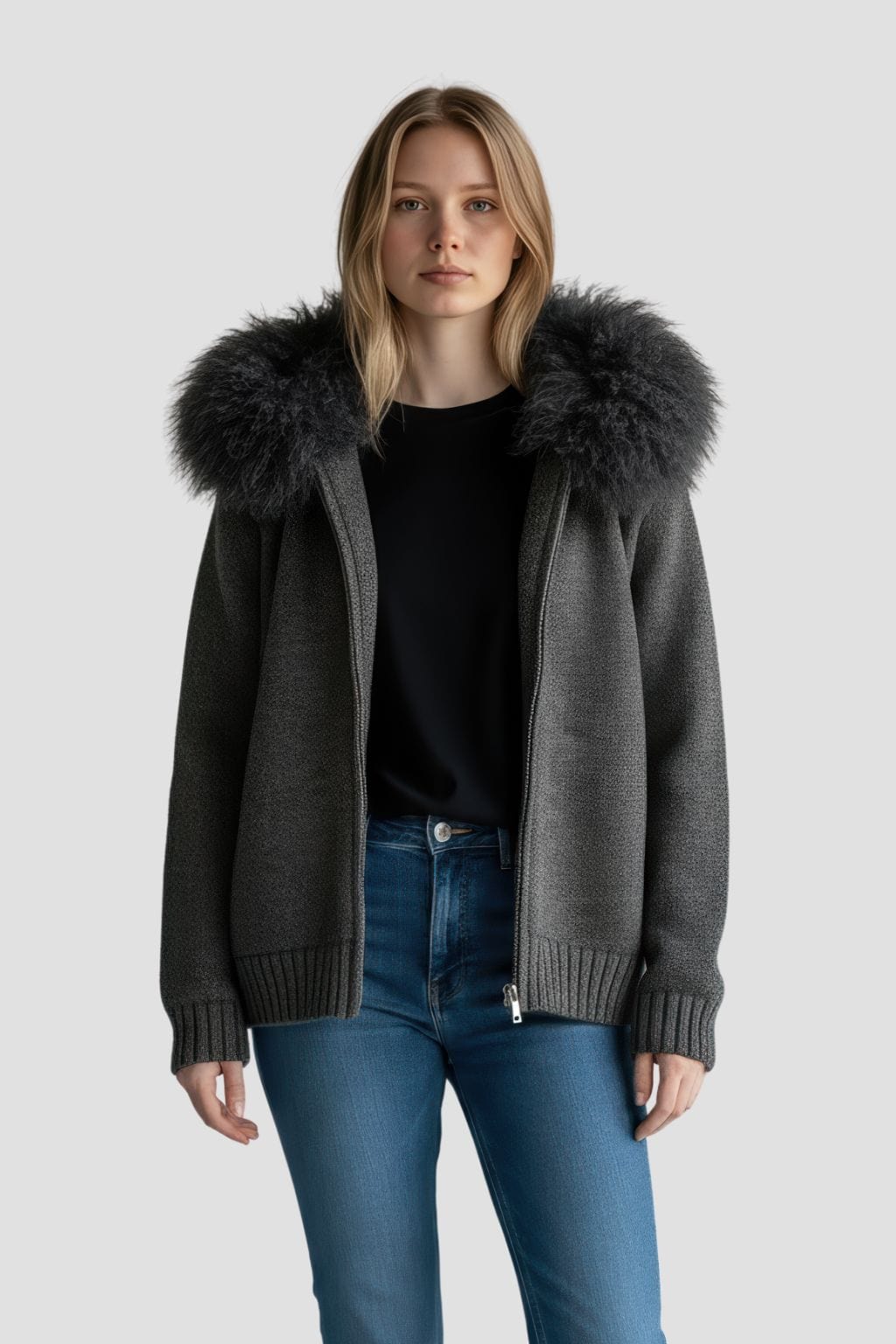 Gilet fourrure mouton gris Héritage fourrure