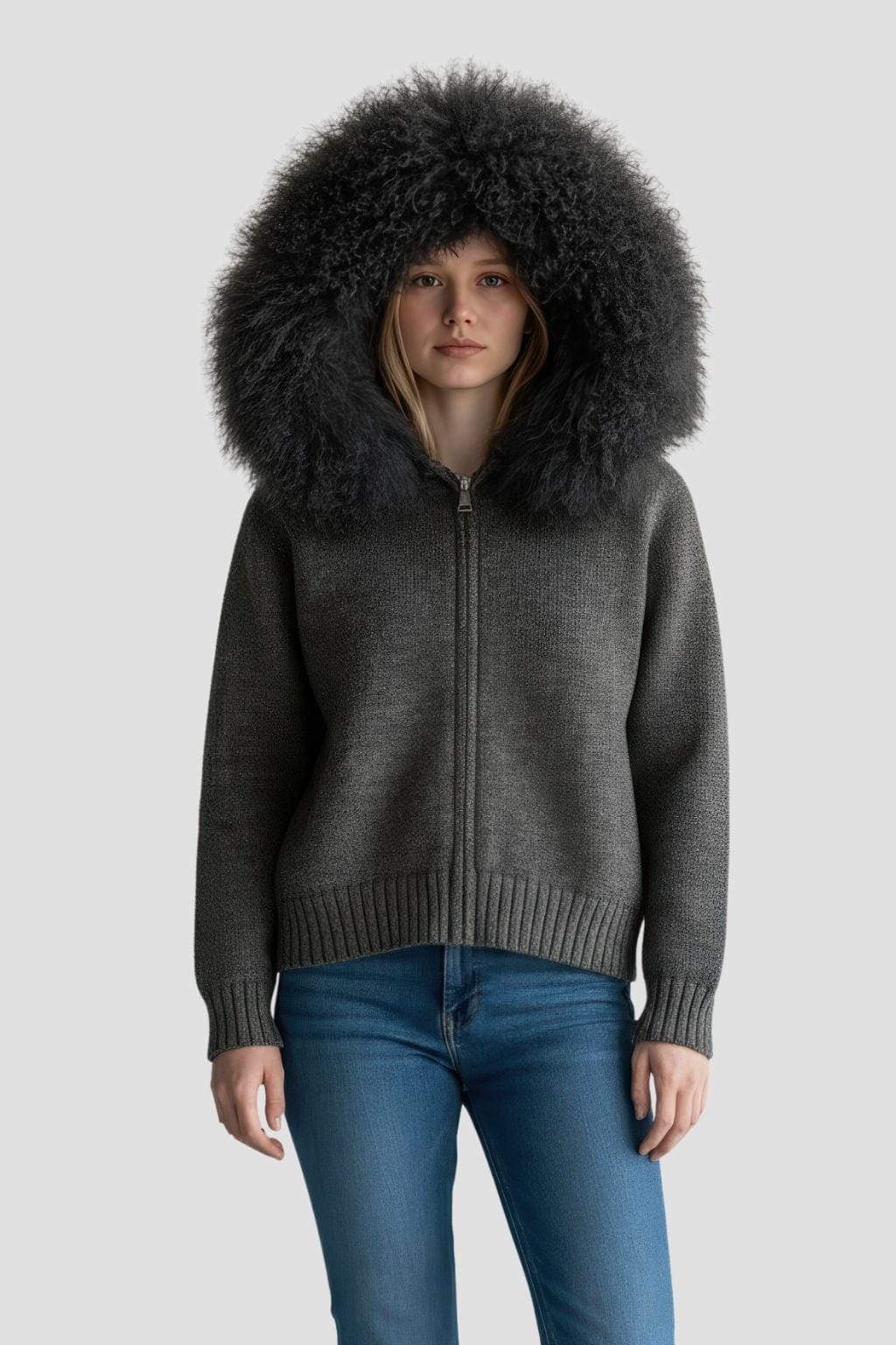 Gilet fourrure mouton gris Héritage fourrure