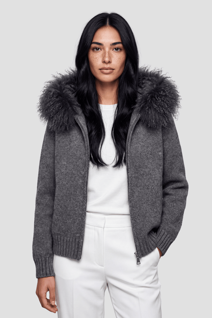 Gilet fourrure mouton gris Héritage fourrure