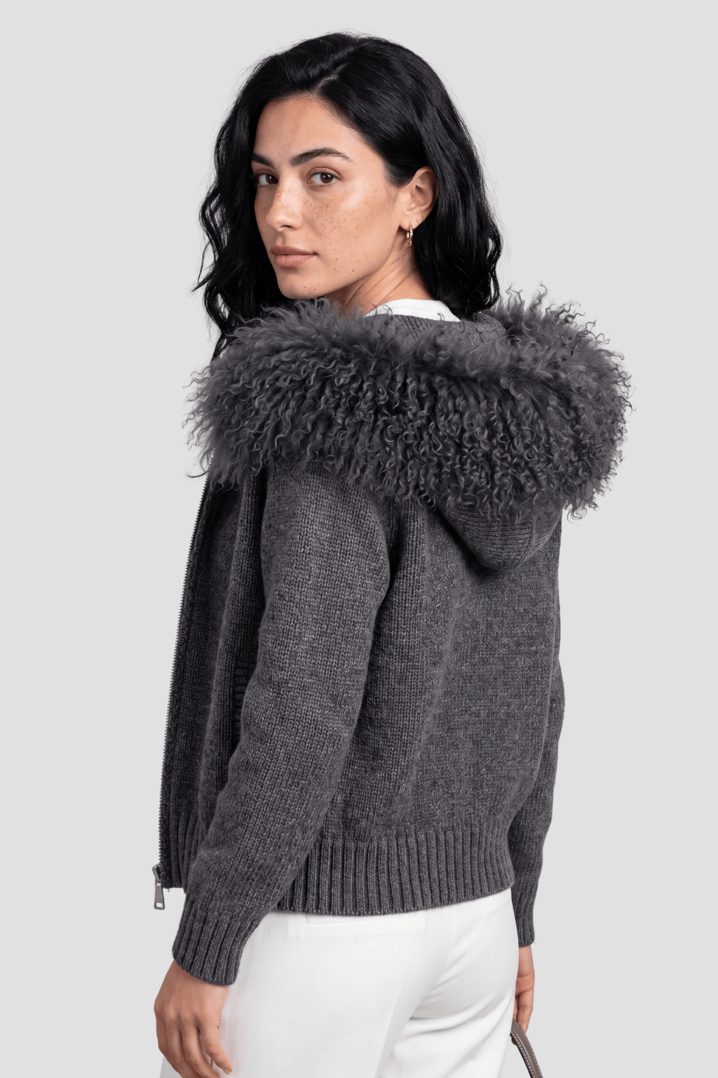 Gilet fourrure mouton gris Héritage fourrure