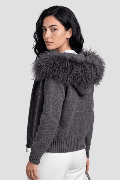 Gilet fourrure mouton gris Héritage fourrure
