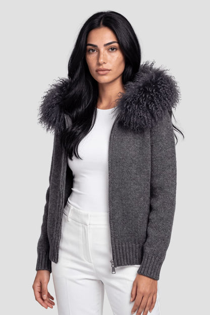 Gilet fourrure mouton gris Héritage fourrure