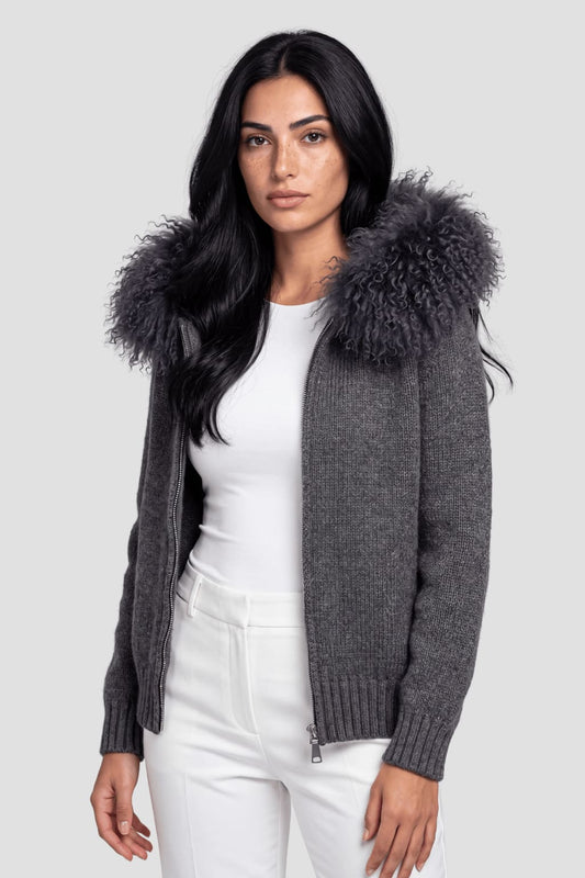 Gilet fourrure mouton gris Héritage fourrure
