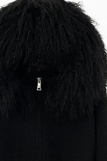 Gilet fourrure mouton noir Héritage fourrure