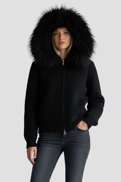 Gilet fourrure mouton noir Héritage fourrure