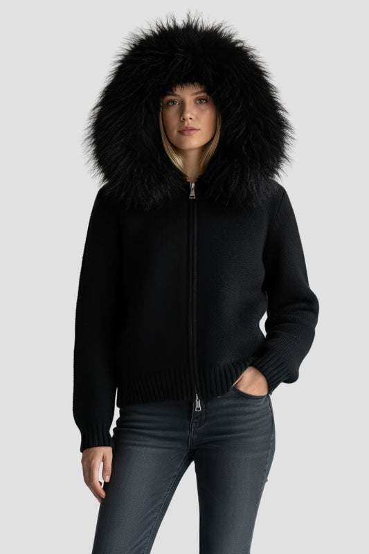 Gilet fourrure mouton noir Héritage fourrure