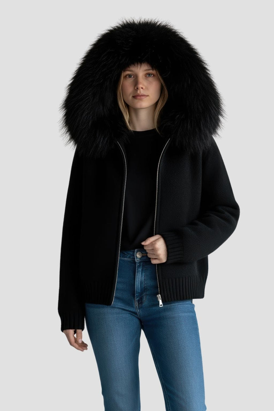 Gilet fourrure mouton noir Héritage fourrure