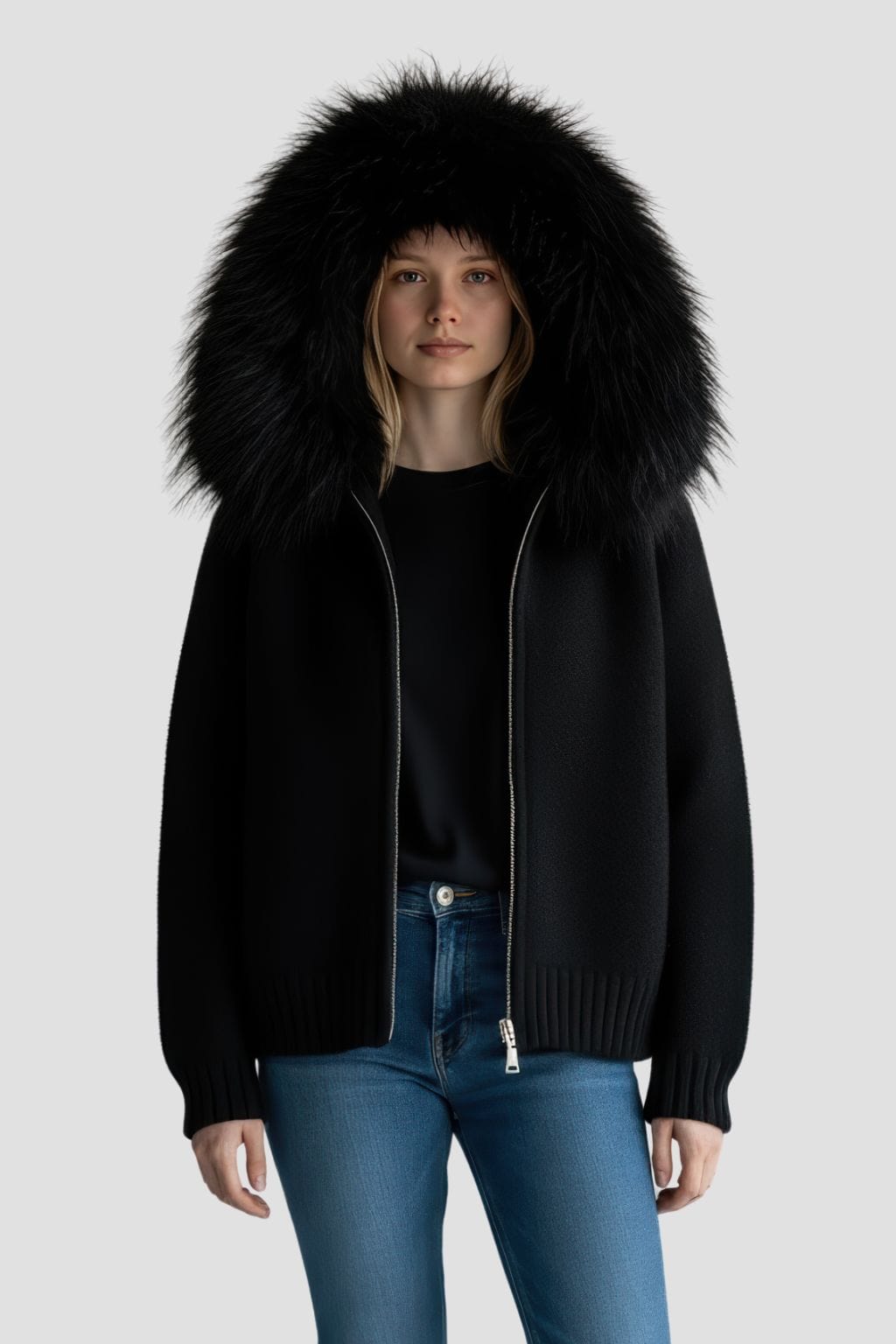 Gilet fourrure mouton noir Héritage fourrure