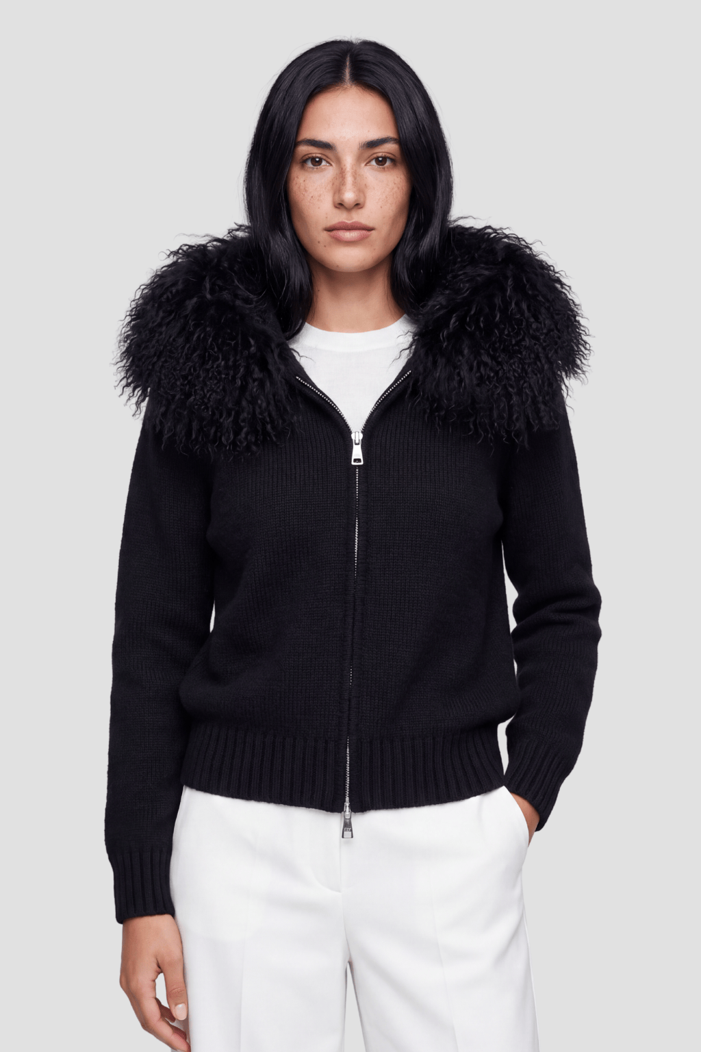 Gilet fourrure mouton noir Héritage fourrure