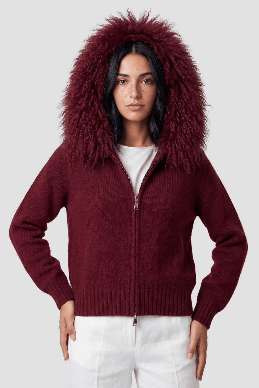 Gilet fourrure mouton rouge Héritage fourrure