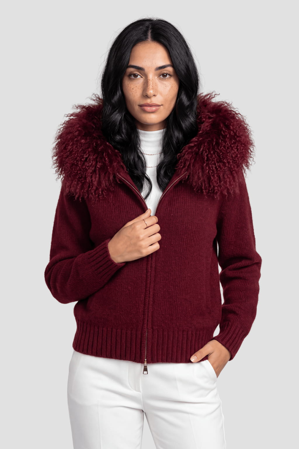 Gilet fourrure mouton rouge Héritage fourrure