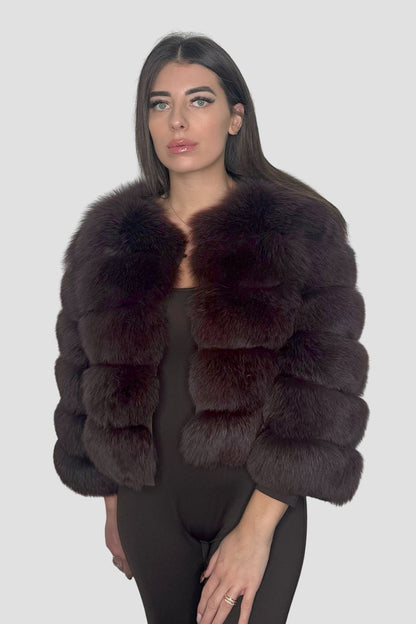 Manteau en fourrure femme bordeaux Héritage fourrure