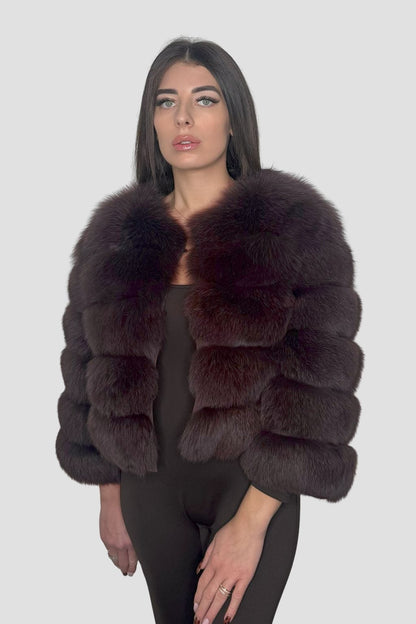 Manteau en fourrure femme bordeaux Héritage fourrure