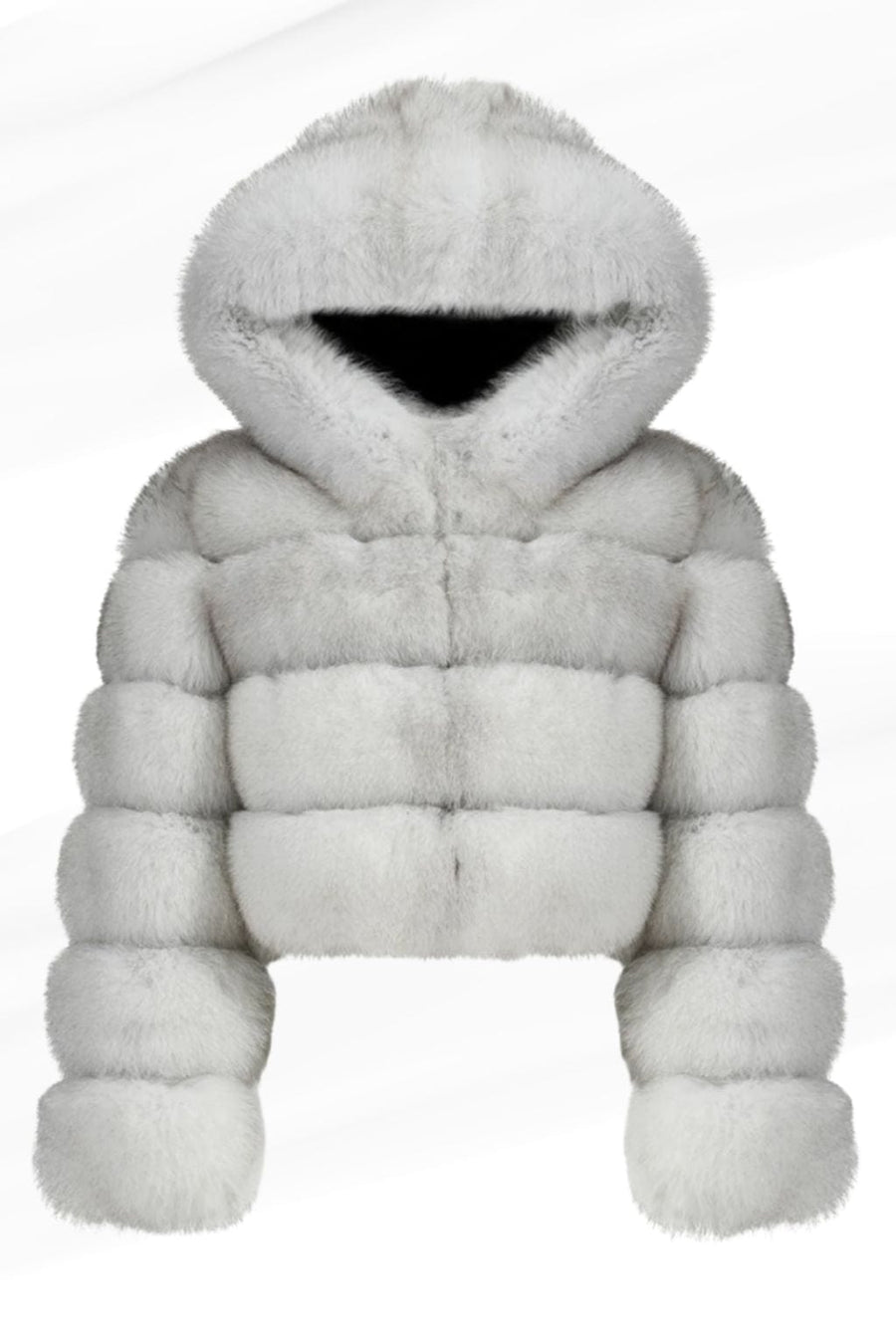 Manteau en fourrure femme capuche blanc Héritage fourrure