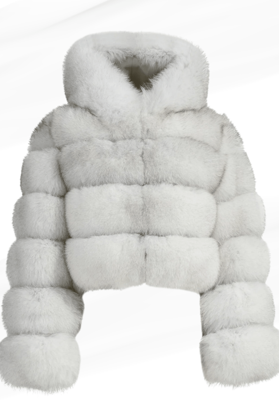 Manteau en fourrure femme capuche blanc Héritage fourrure