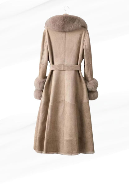 Manteau en fourrure femme cuir beige Héritage fourrure