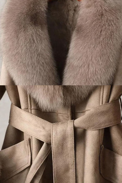 Manteau en fourrure femme cuir beige Héritage fourrure