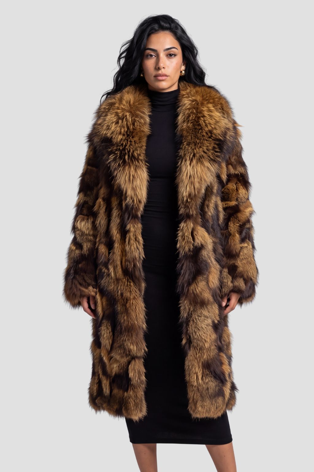 Manteau en fourrure femme long brun Héritage fourrure