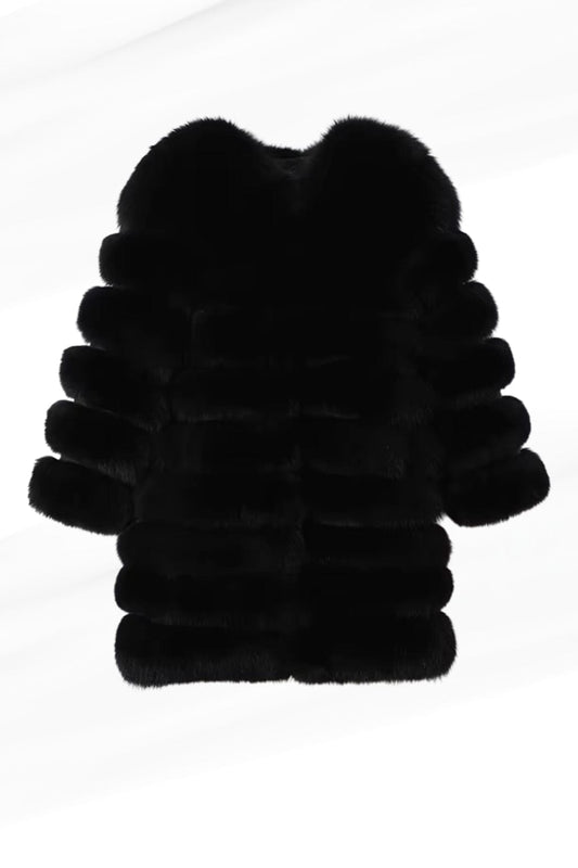 Manteau en fourrure femme long noir Héritage fourrure