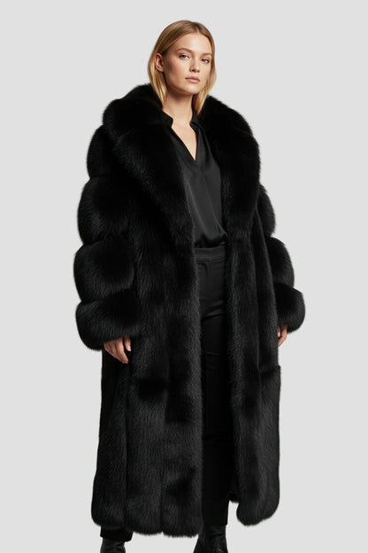 Manteau en fourrure femme long noir Héritage fourrure