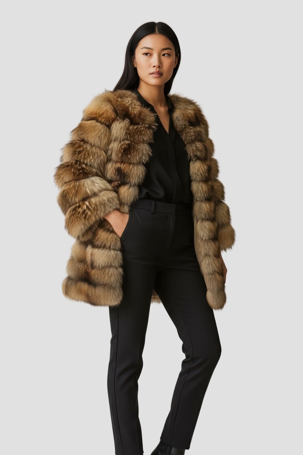 Manteau en fourrure femme mi long Héritage fourrure