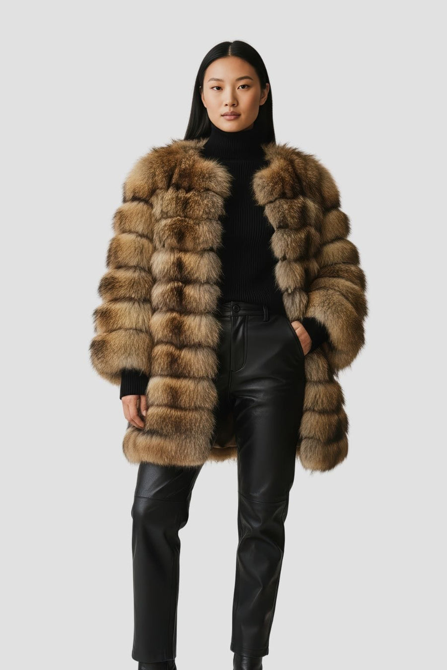 Manteau en fourrure femme mi long Héritage fourrure