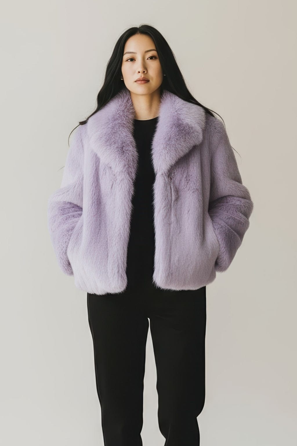 Manteau en fourrure femme violet Héritage fourrure