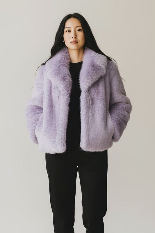 Manteau en fourrure femme violet Héritage fourrure