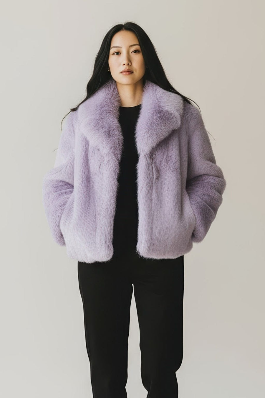 Manteau en fourrure femme violet Héritage fourrure