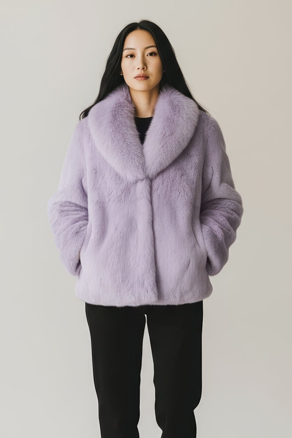 Manteau en fourrure femme violet Héritage fourrure