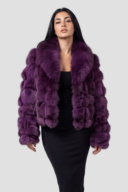 Manteau en fourrure femme violet Héritage fourrure