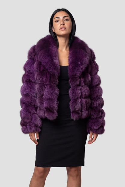 Manteau en fourrure femme violet Héritage fourrure