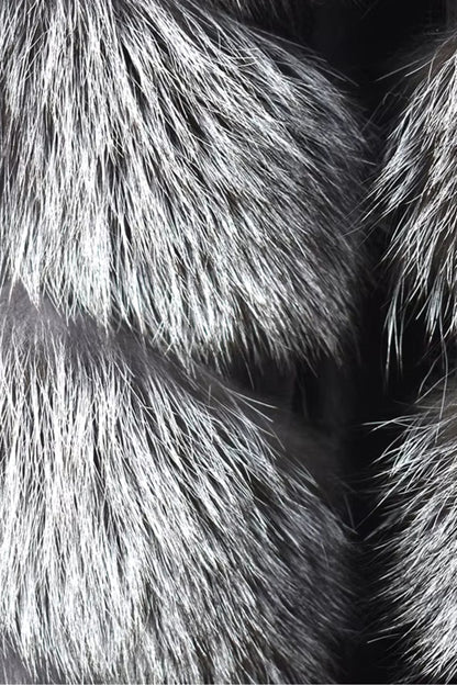 Manteau en fourrure sans manche gris Héritage fourrure