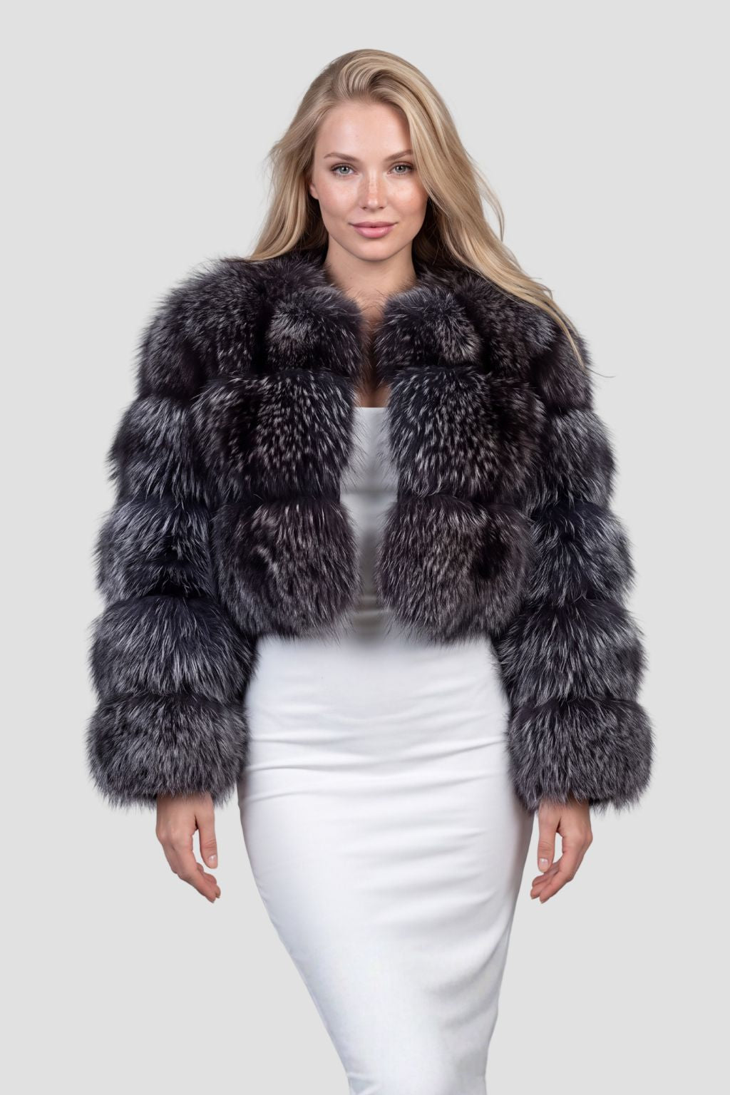 Manteau fourrure femme argenté Héritage fourrure