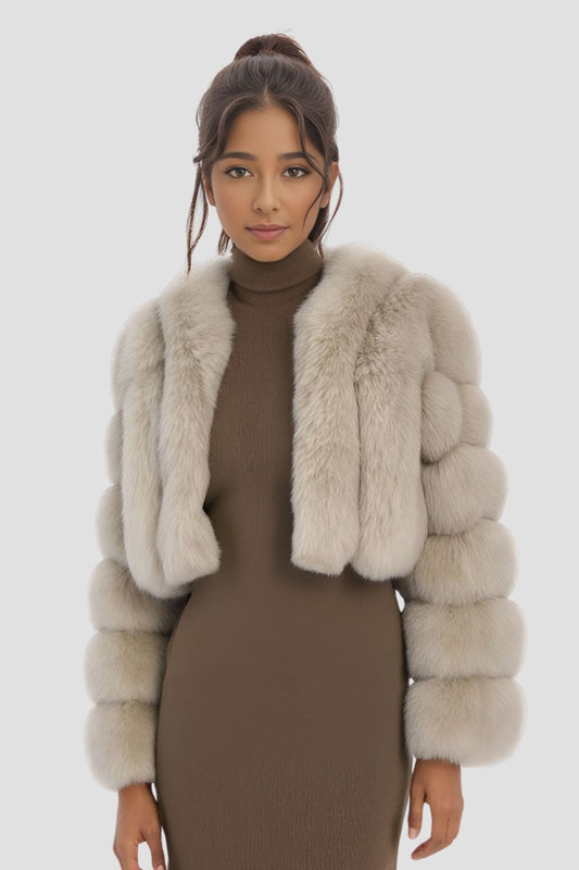 Manteau fourrure femme beige Héritage fourrure