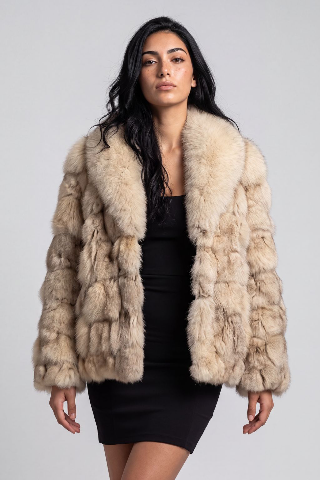 Manteau fourrure femme beige Héritage fourrure