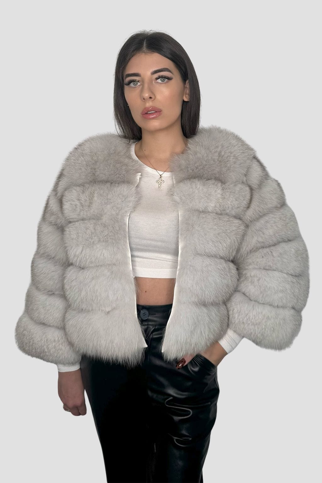 Manteau fourrure femme blanc Héritage fourrure