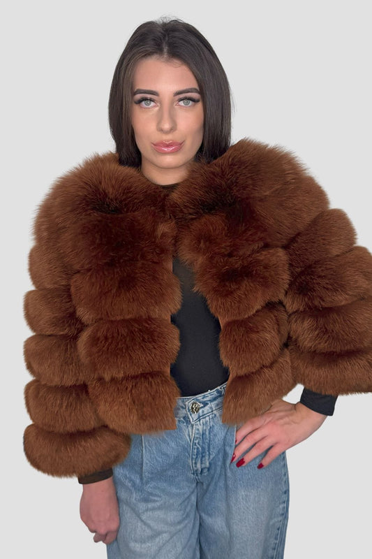 Manteau fourrure femme brun Héritage fourrure