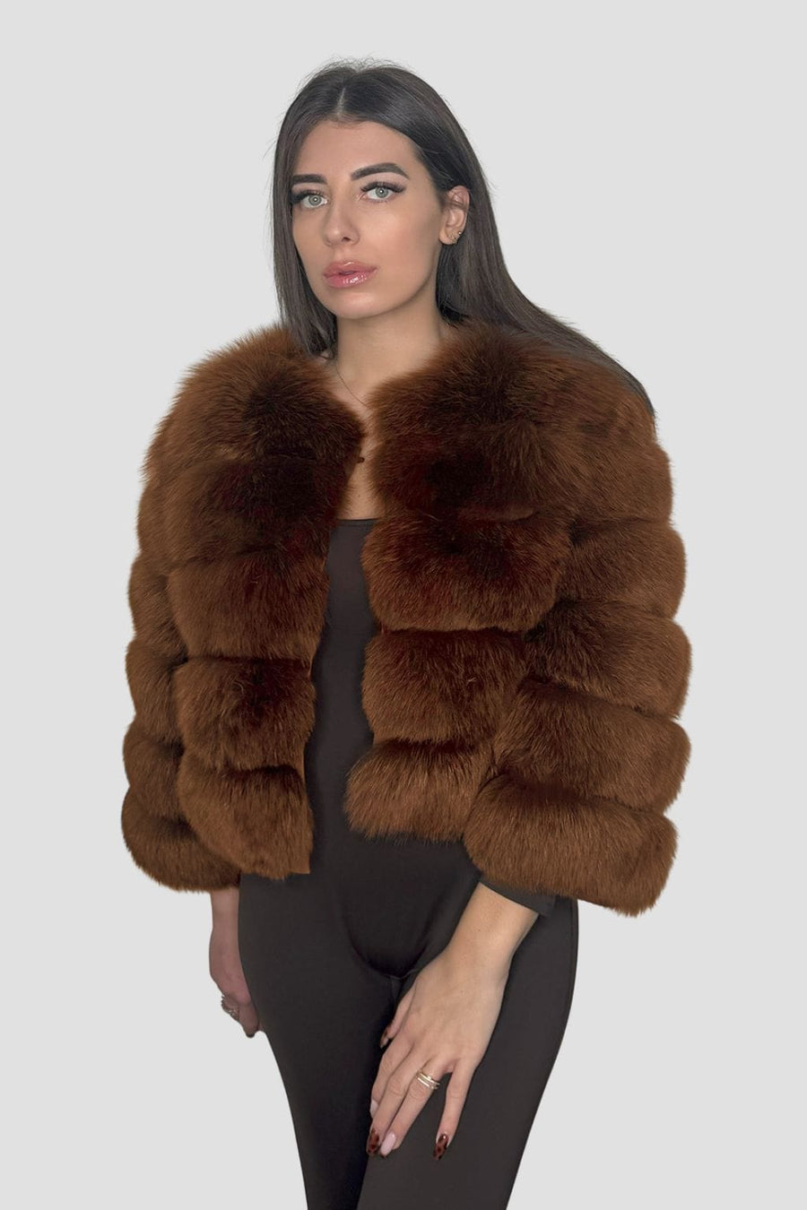 Manteau fourrure femme brun Héritage fourrure