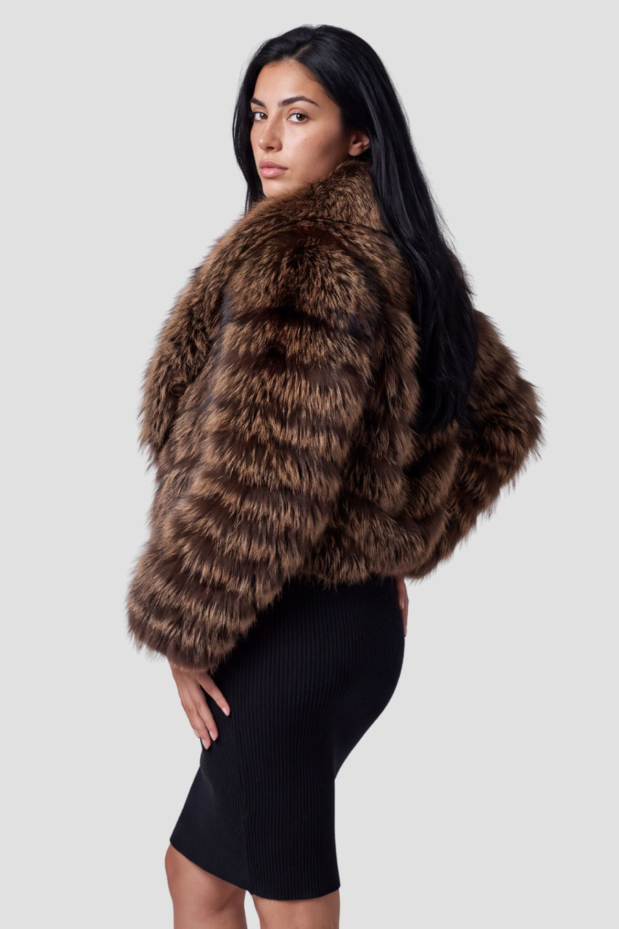 Manteau fourrure femme brun Héritage fourrure