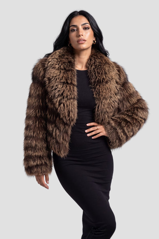 Manteau fourrure femme brun Héritage fourrure