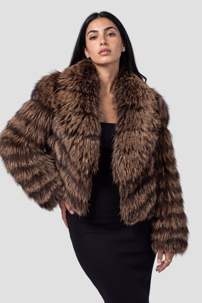 Manteau fourrure femme brun Héritage fourrure