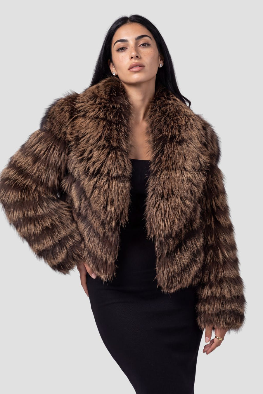 Manteau fourrure femme brun Héritage fourrure
