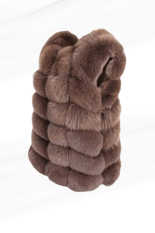 Manteau fourrure femme bubble marron Héritage fourrure