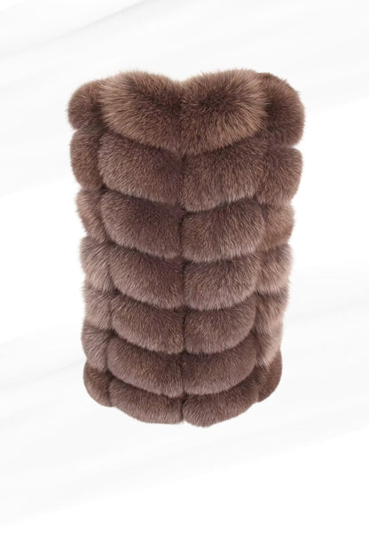Manteau fourrure femme bubble marron Héritage fourrure