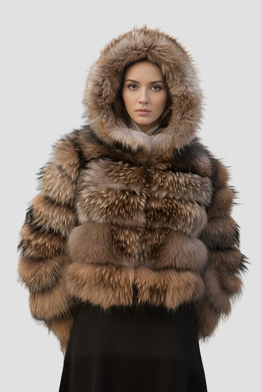 Manteau fourrure femme capuche Héritage fourrure